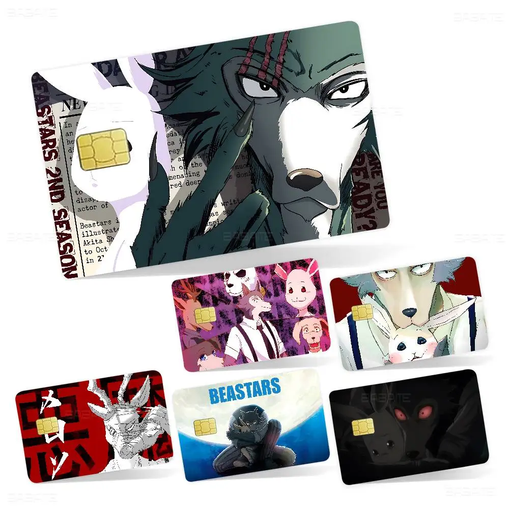 Anime B-BEASTARS Game Film Cover Sticker Case for Small Chip Credit Debit Card Front Side