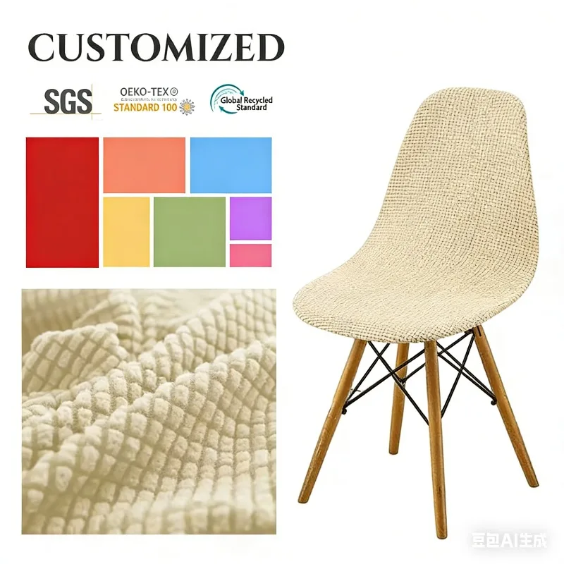 Waterproof Anti-slip Chair Protector Curved Back Chair Cover Curved Dining Room Chairs Cover for Home Bar Hotel Party Banquet