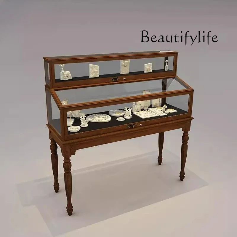 BJ Display Case Jewelry Jade Glass Display Case American Style Nordic Medieval Furniture Accessories Collection