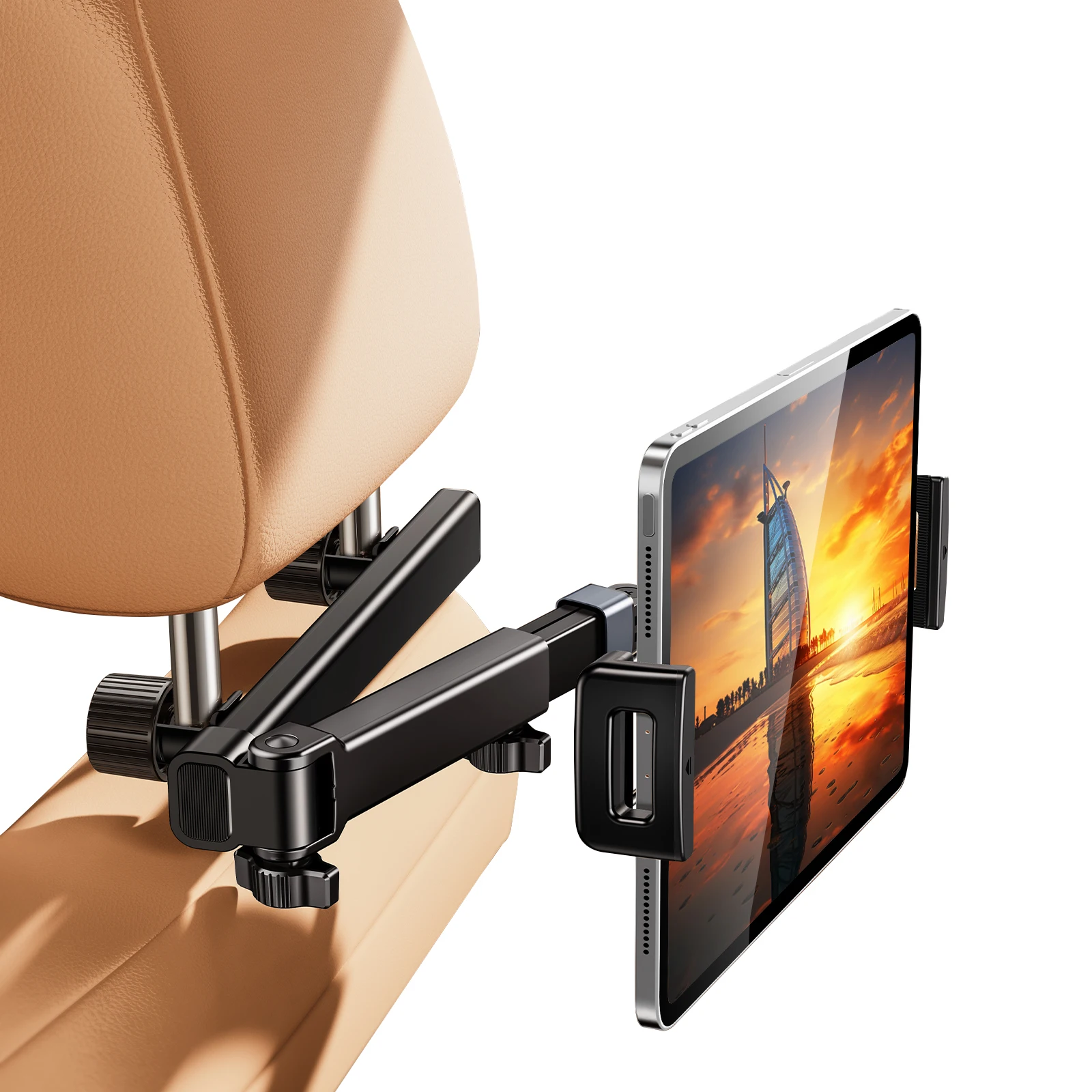 

Car Tablet Holder 360 Rotation Headrest Tablet Mount Stretchable Arm Back Seat Headrest Bracket for iPad/Samsung Tab