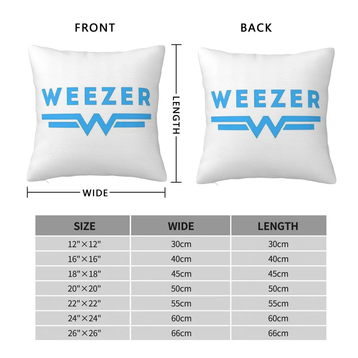 Singer Weezer Band Square Pillowcase Polyester Linen Velvet Printed Zip Decor Pillow Case Sofa Seater Cushion Case 18