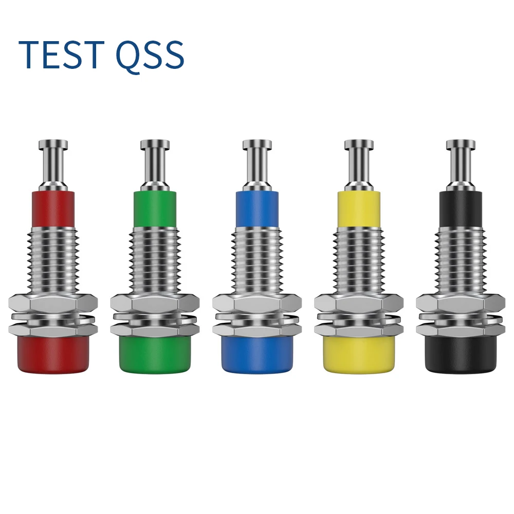 QSS-Banana Soquete Terminal Conector, 2mm Banana Plug Jack, Ligação Post Porca, Teste Elétrico Furo, DIY Peças, Q.40006, 10Pcs