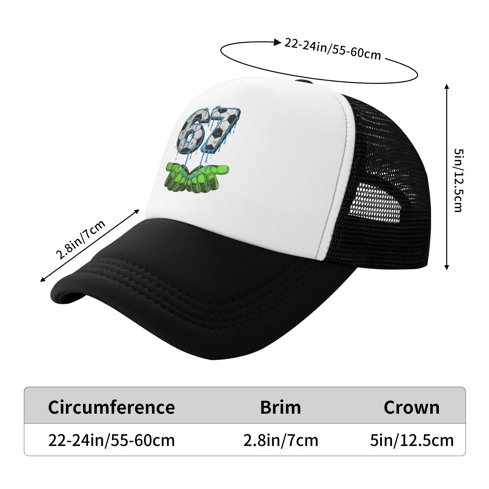 Soccer 67 Six Seven Funny Gen Alpha Meme Drip Casual Baseball Cap Summer Trucker Hat Skate Snapback Cap Fashion Baseball Caps