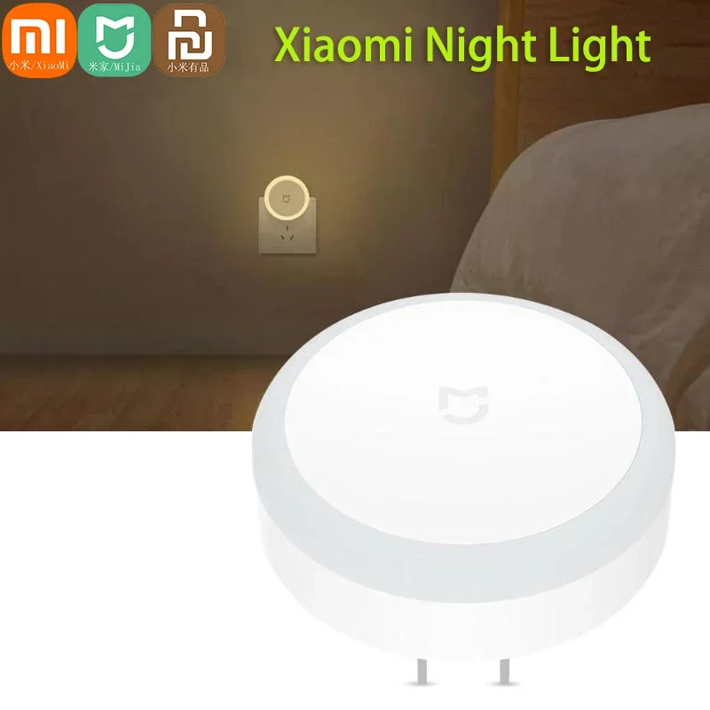 

Xiaomi Bedside Night Light Mini Light Sensor Control US Plug Nightlight Lamp For Mijia Corridor Room Bedroom WC Ligh