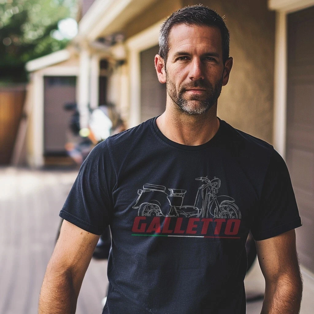 

2025 Summer Cotton Round Neck Short Sleeves for Men Women Moto Guzzi Galletto 1950-1966 Fans Moto Animals Illustration Tshirt