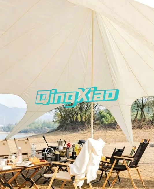 Waterproof Star Shaped Camping Canopy Tent For Outdoor Wedding Party Beach Picnic Weather Resistant Sun Shade Shelter Spacious