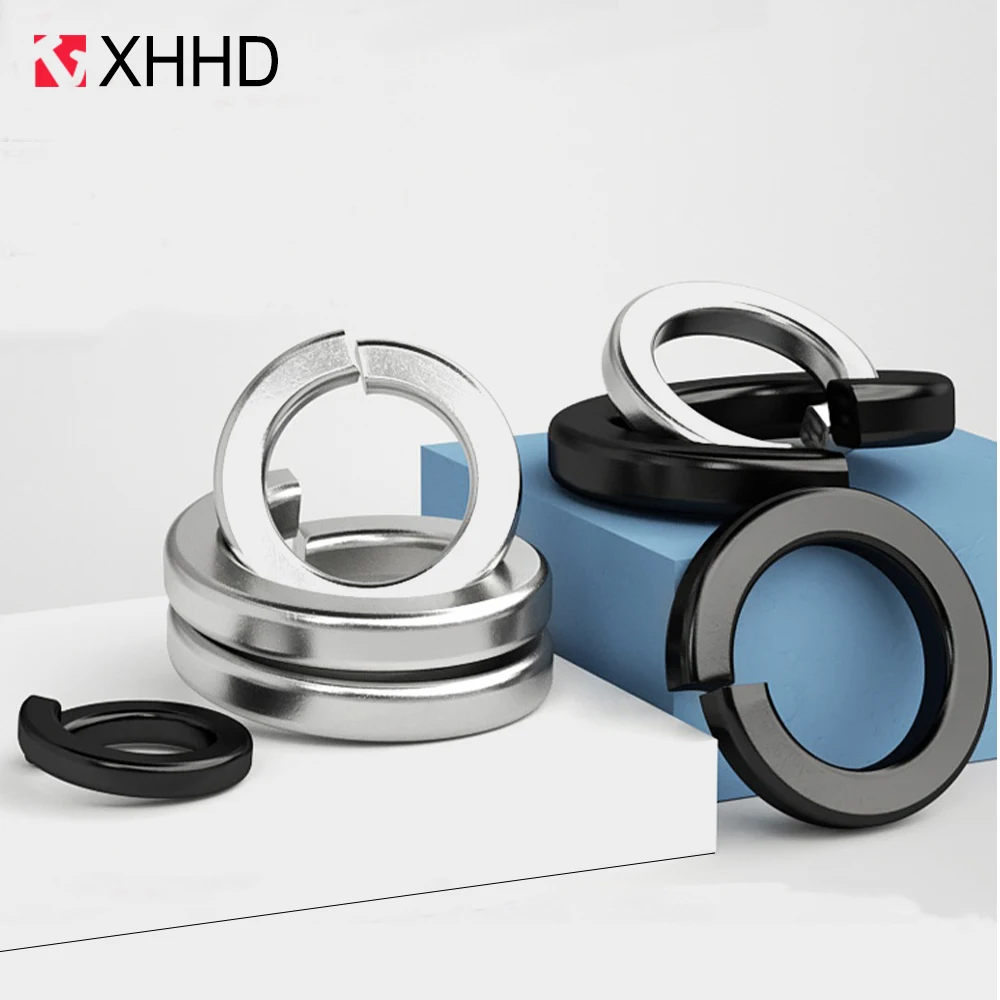 Black 304 Stainless Steel Spring Split Lock Washer Elastic Gasket M1.6 M2 M2.5 M3 M4 M5 M6 M8 M10 M12 M14 M16 M20 M22 M24 M27M30