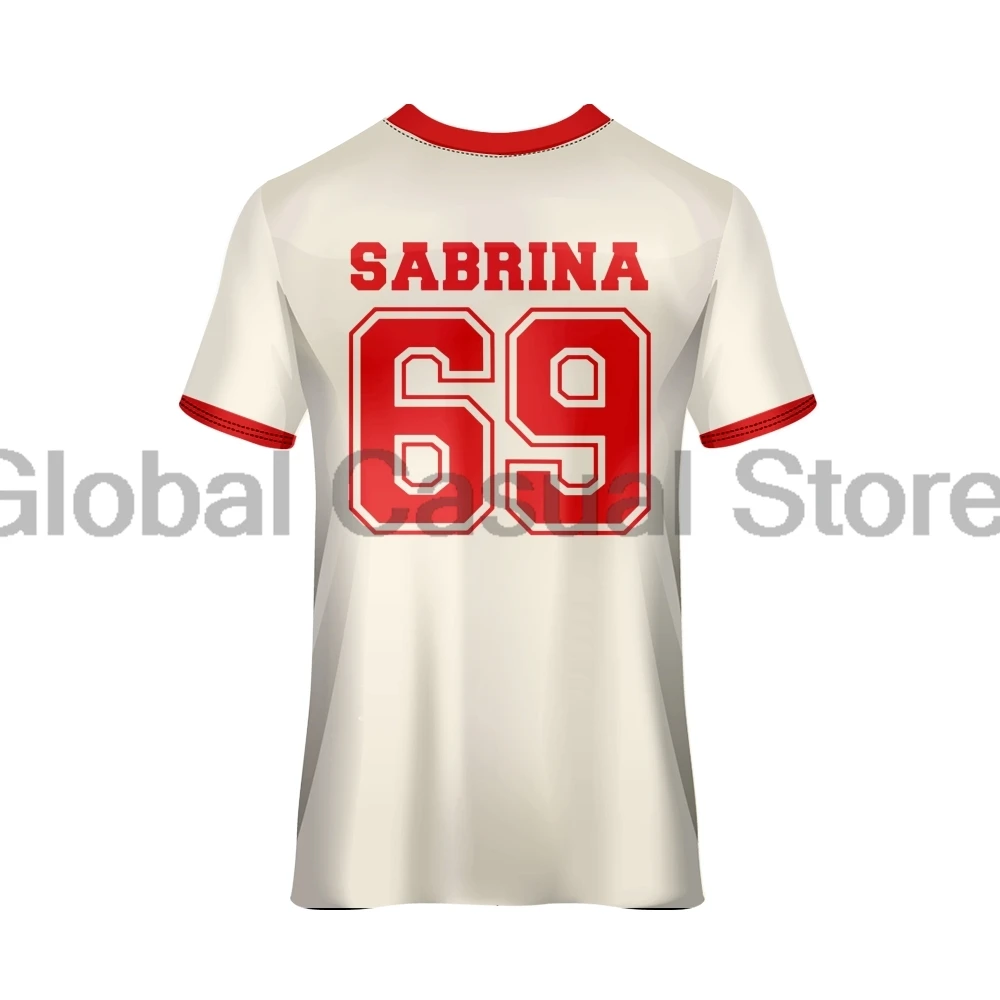 Sabrina Carpenter Short n' Sweet Soccer Jersey V-Neck Short Sleeve Streetwear Tops Men Women Fashion T-shirts image 3