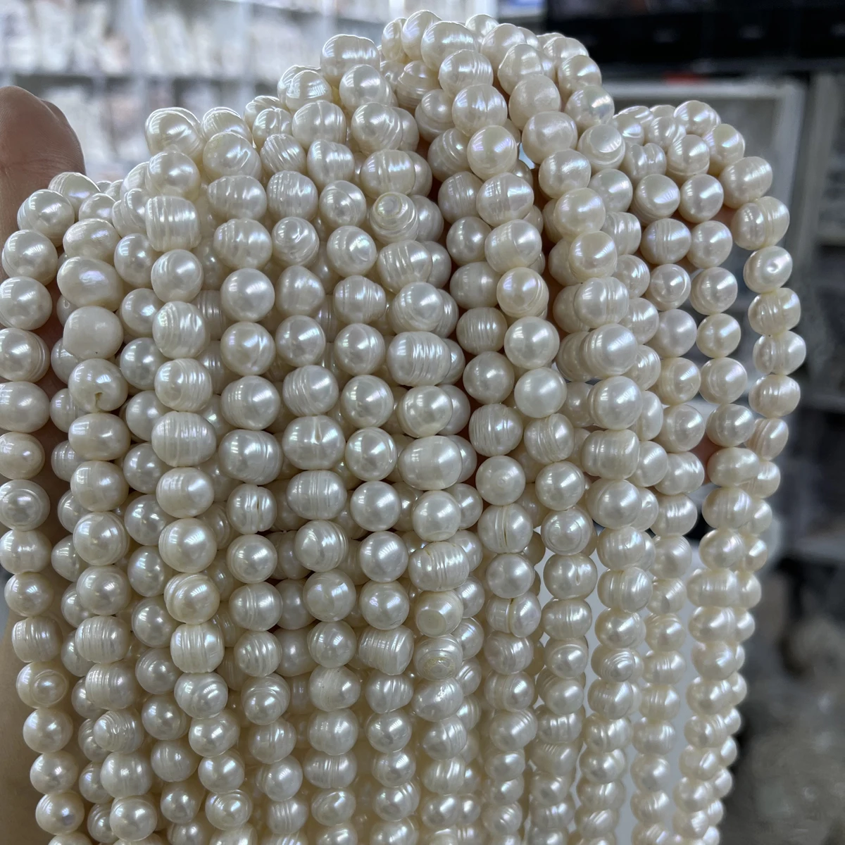

9-10mm AAA Natural Freshwater Pearl Near Round Loose Pearl for Jewelry Make DIY Necklace Bracelet Accessories Women Wedding Gift