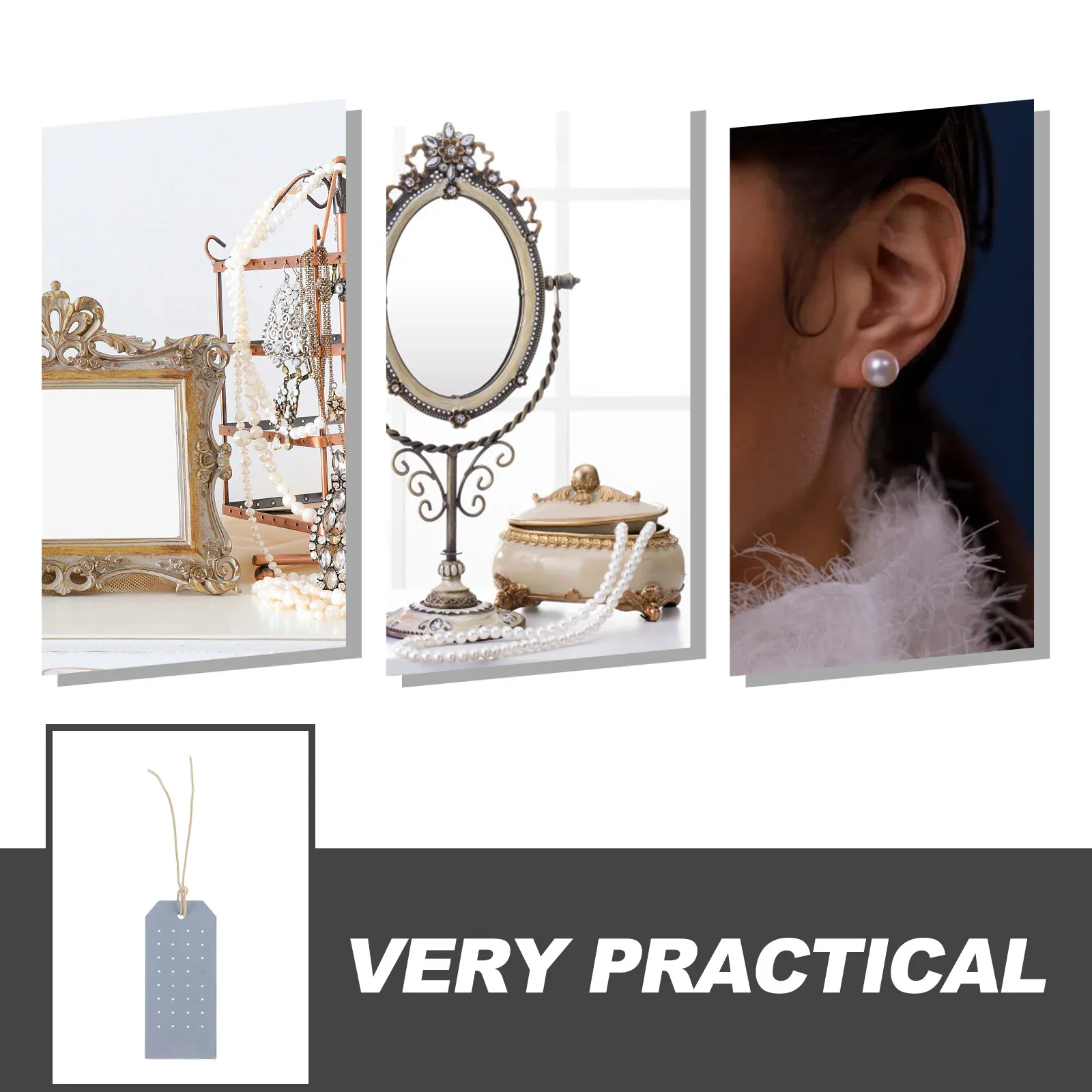 2Pcs Compact Portable Earring Display Cards PU Double-Sided for Earrings Organizer Jewelry Display Stand Selling