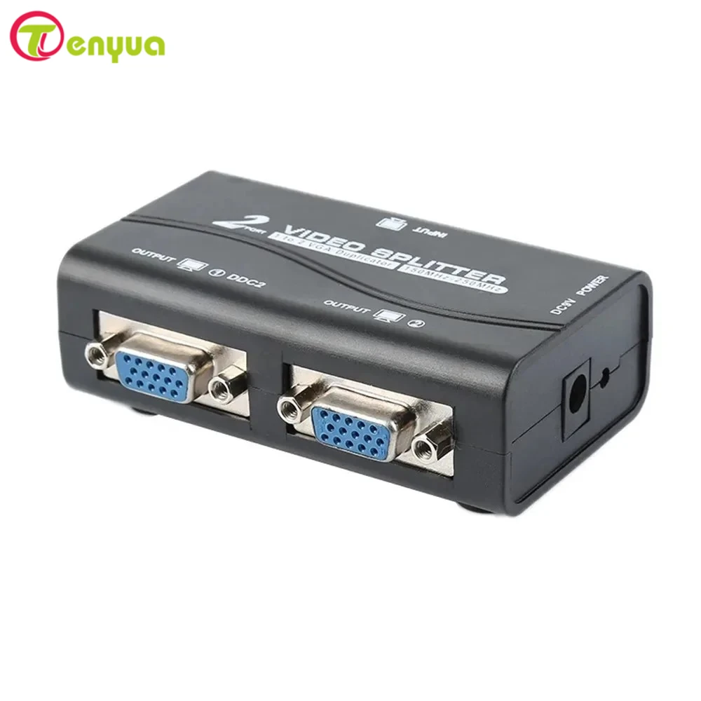 1 PC to 2 Monitor 1 to 2 Split Screen VGA Splitter Video Splitter Duplicator Adapter with USB cable