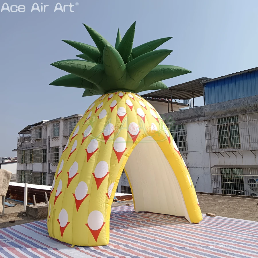 Popular 3m Diameter x 5mH Inflatable Pineapple Booth Inflatable Pineapple Arch Tent For Promotion/ Trade Show Made in China