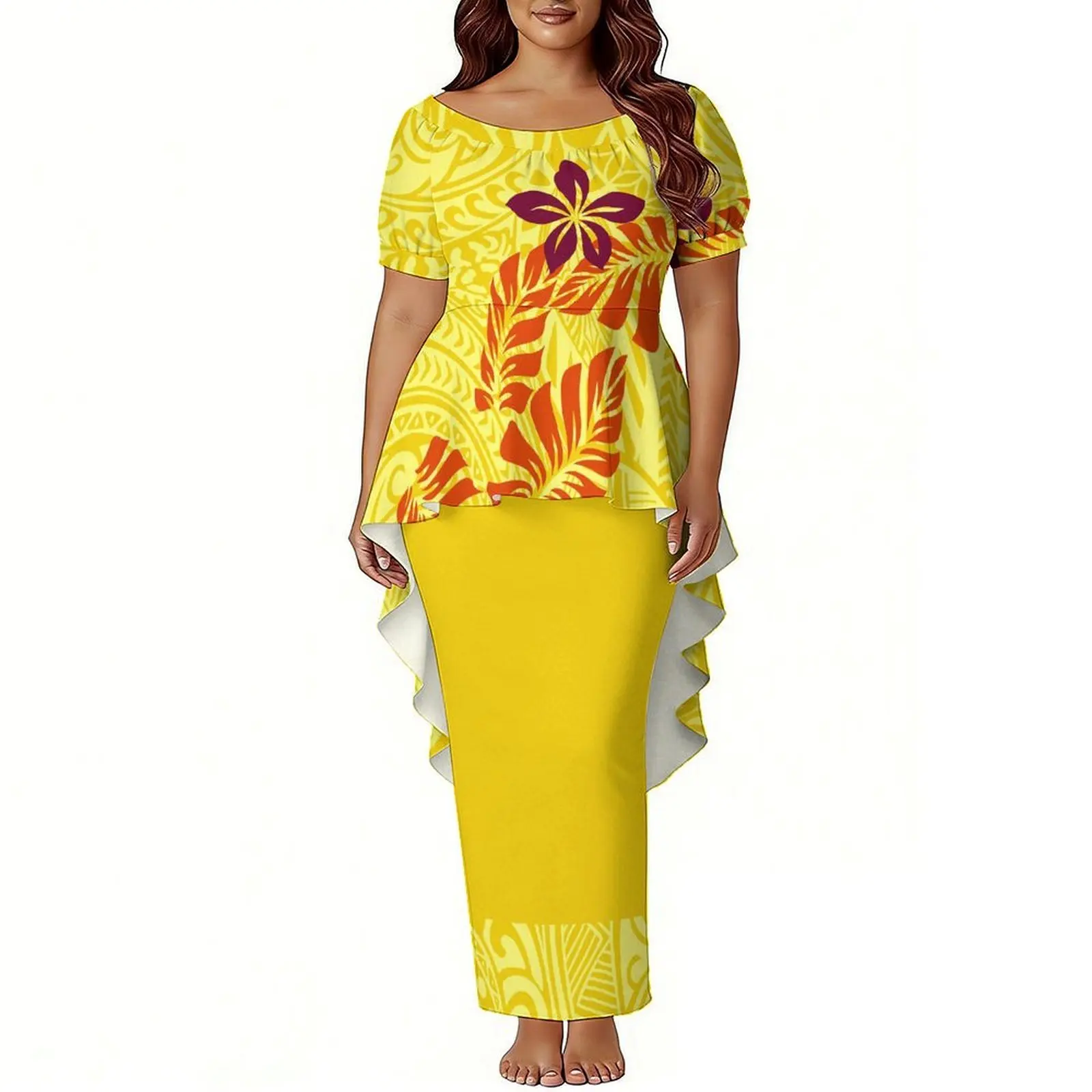 

Новинка: женское платье пулетаси в полинезийском стиле для фестиваля Плетахара – одежда больших размеров