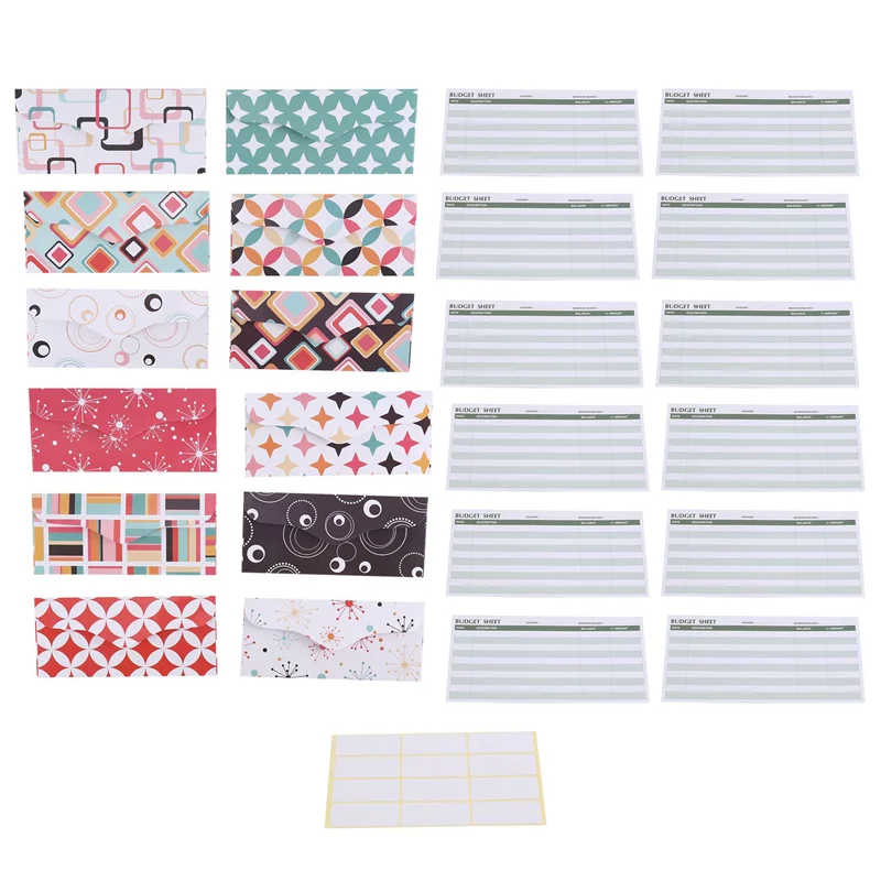 1 Set Waterproof Cash Envelopes System For Budgeting Budget Money Envelopes Expense Budget Sheets With Labels