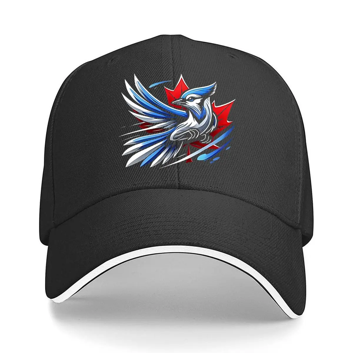 Blue Jay Maple Leaf Art Vinyl Sticker Sandwich Baseball Cap Outdoor Workouts Sun Hat