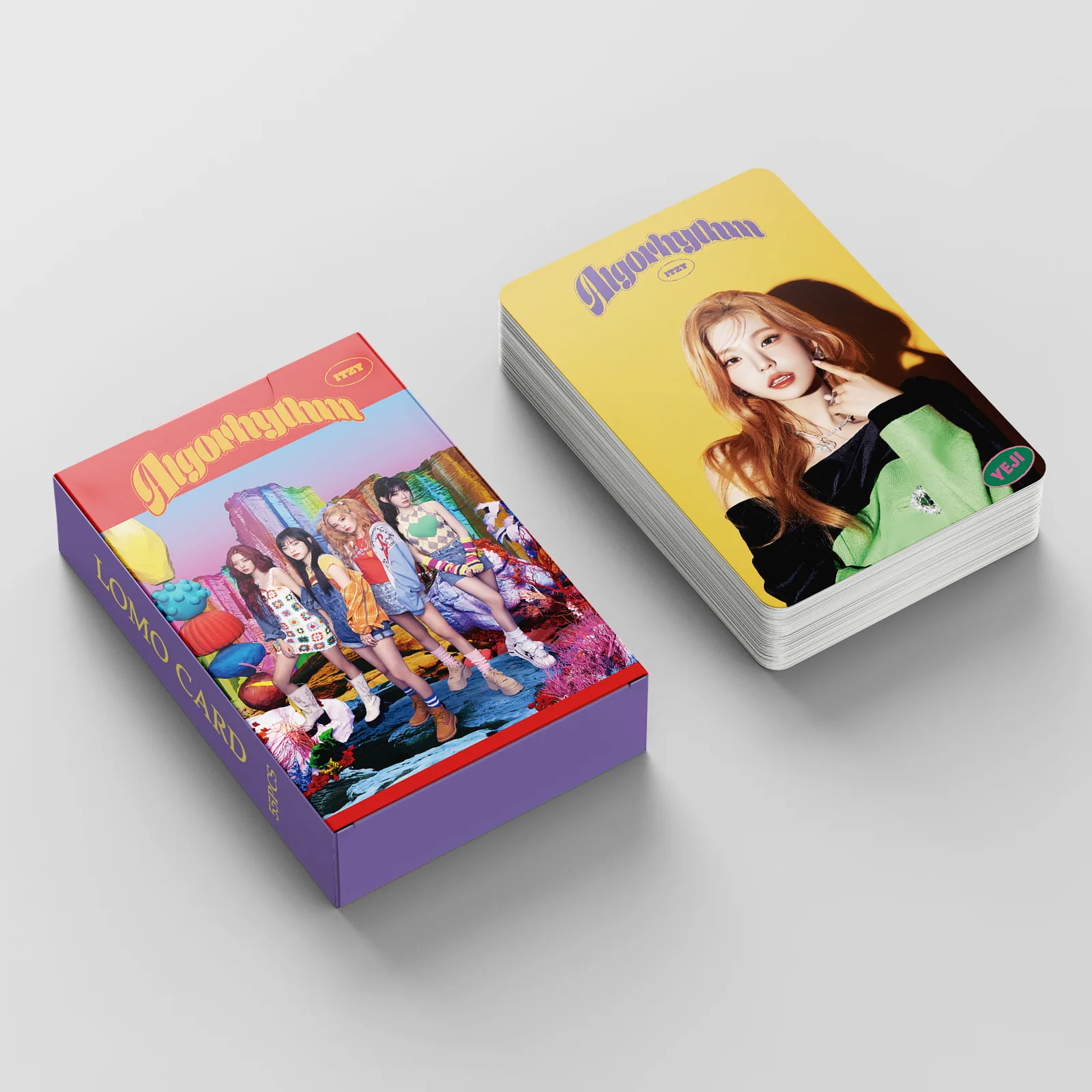 55pcs/Set ITZY Album Algorhythm Boxed Card Kpop Idols Ryujin Yeji High Quality HD Photo Korean Style LOMO Card Fans Collection