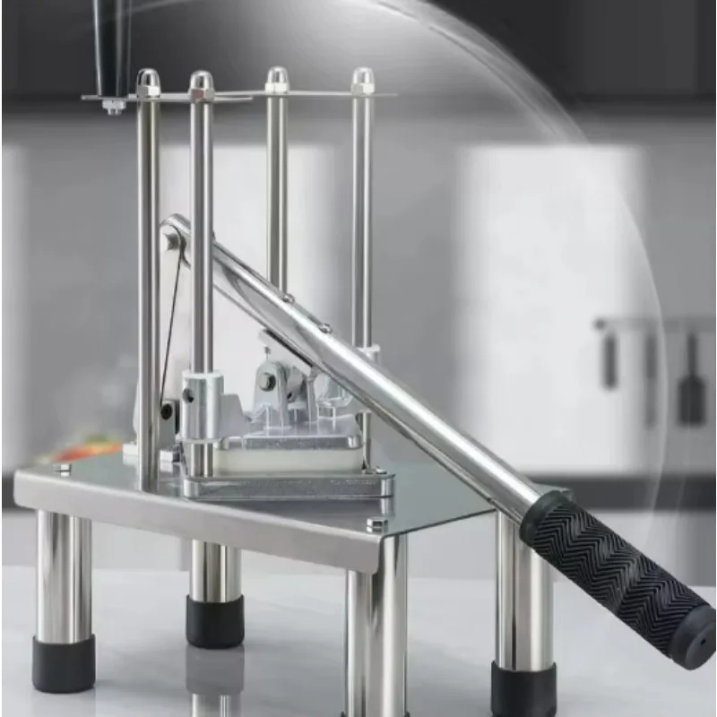 Stainless Steel Manual French Fry Cutter 13mm Grid Blade Commercial Hand Press Potato Vegetable Strip Cutting Machine