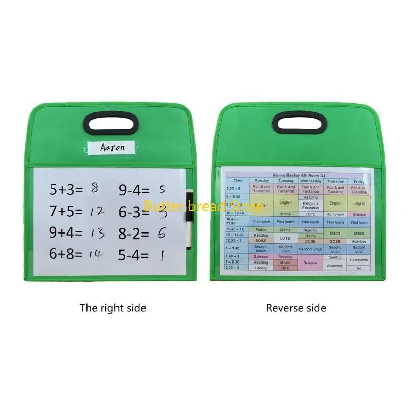 W89Cドライ消去ポケットホワイトボード再利用可能なドライはマーカーペンホルダーでスリーブを消去します