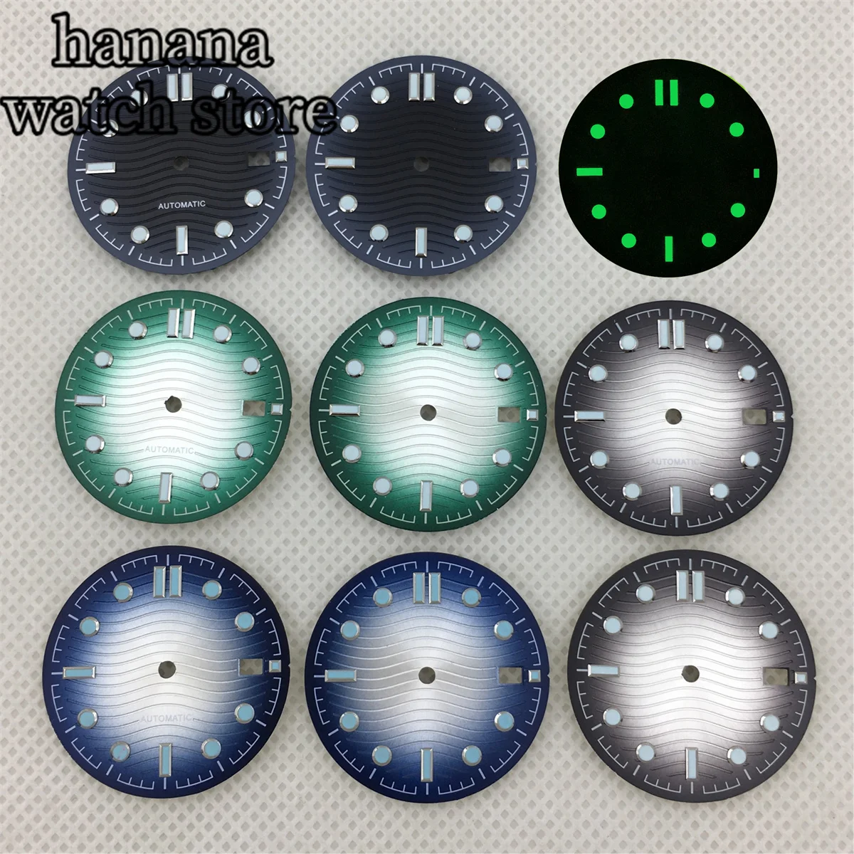 BLIGER 31mm Luminous Dial With Gradient black Blue Green Gray Color  Fit NH35 Automatic movement Men's Watch Modified Accessorie