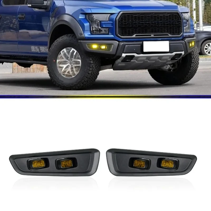 

Для Ford Raptor F150 F-150 2016-2019 2020: Комплект из 2 светодиодных ДХО (дневных ходовых огней) для переднего бампера, белый/желтый свет