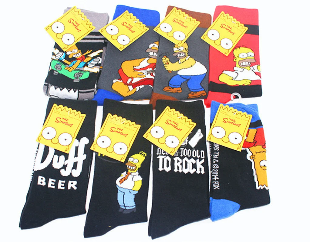 Springfield Simpsones Family Cotton Socks Stocking for Youth