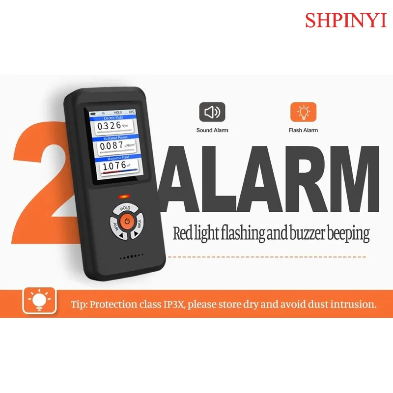 Misuratore EMF, aggiornamento rilevatore di radiazioni di campo elettromagnetico ricaricabile 3 in 1 per inspezioni EF RF MF EMF e caccia ai fantasmi