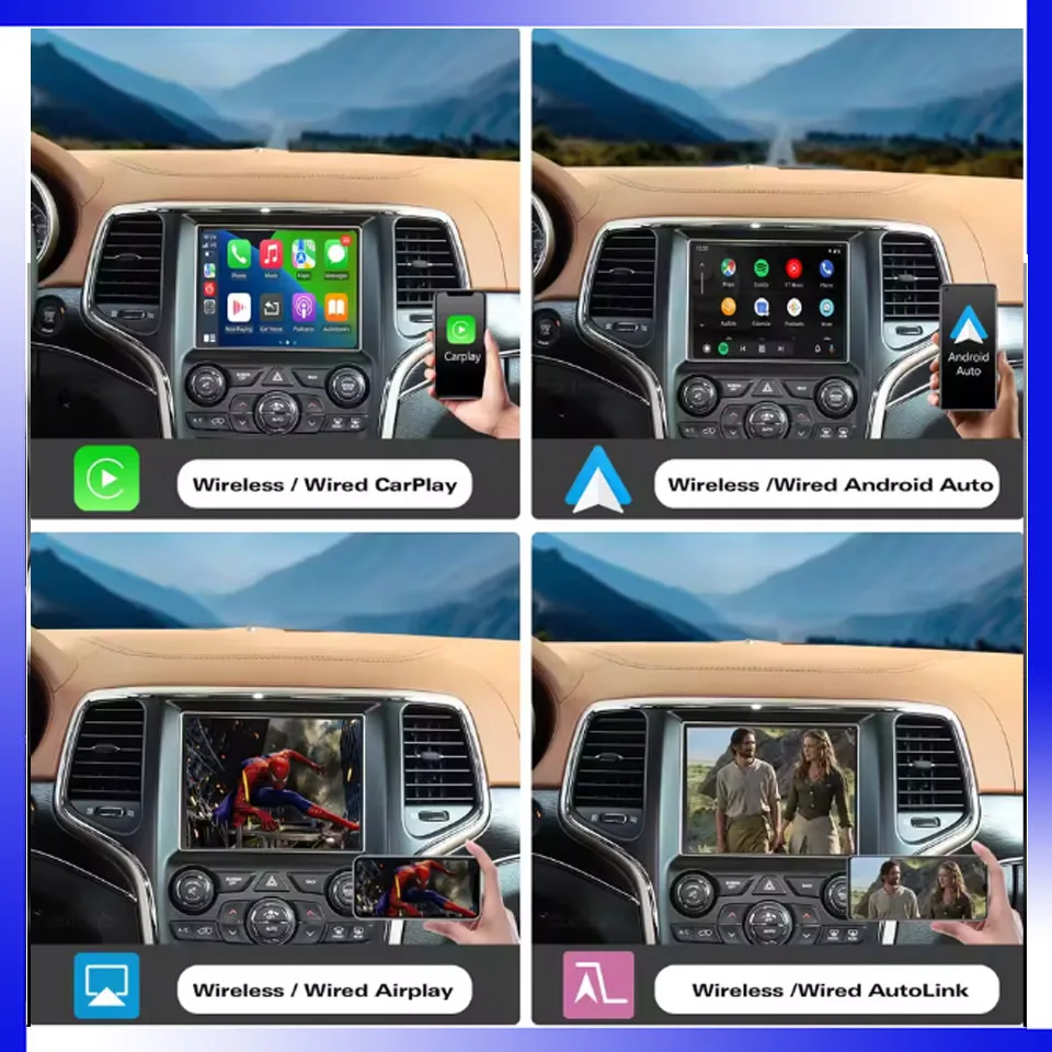 

RideMedia Car Multimedia Interface Built-in Apple CarPlay for Jeep Grand Cherokee Limited with Front / Reverse Camera Input