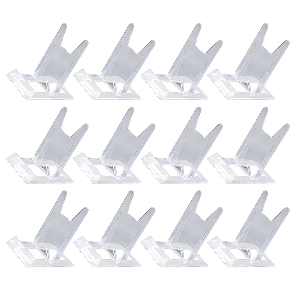 

20Pcs Clear Plate Stands Display Holder for Photo Frames Picture Stand Transparent Adjustable Book and Cell Phone Desk Organizer