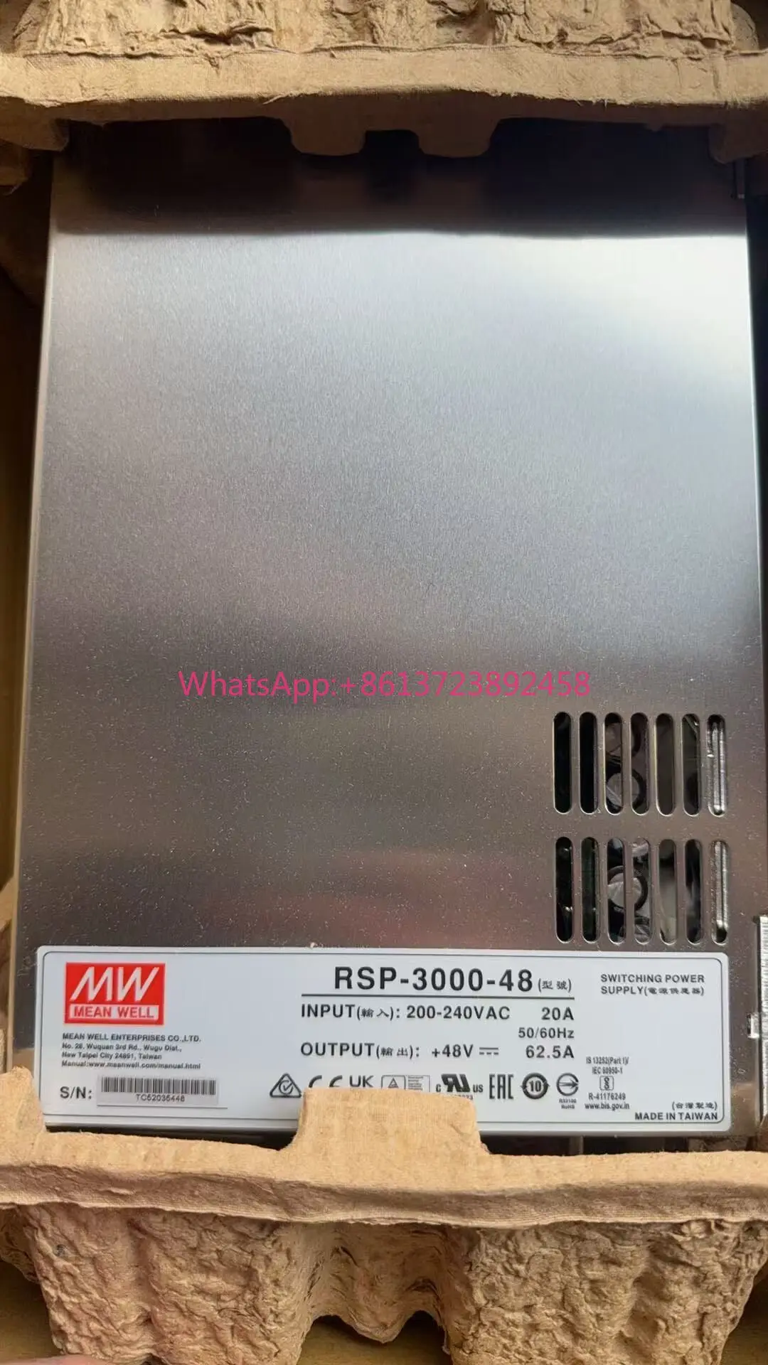 

Taiwan Mingwei RSP-3000-48, switching power supply, high quality