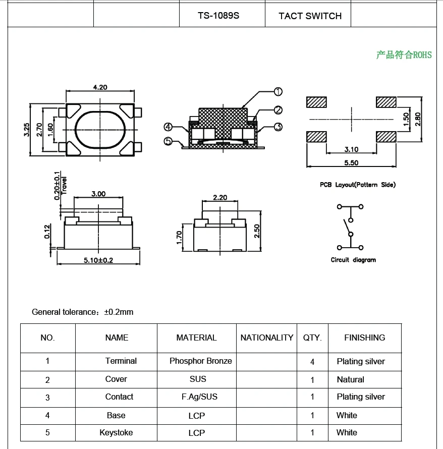 10PCS/TS-1089S-02516（4.2X3.25X2.5）TS-1089S-02526（4.2X3.25X2.5）TS-1089S-AR02516（4.2X3.25X2.5）TS-1089S-AR02526（4.2X3.25X2.5