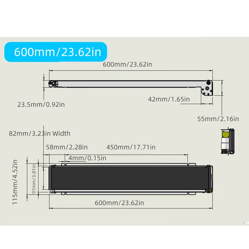 24V Stainless Steel PU Belt Conveyor Machine 460mm-552mm Vending Machine Track Cargo Lane Channel Mini Conveyor Assembly Line