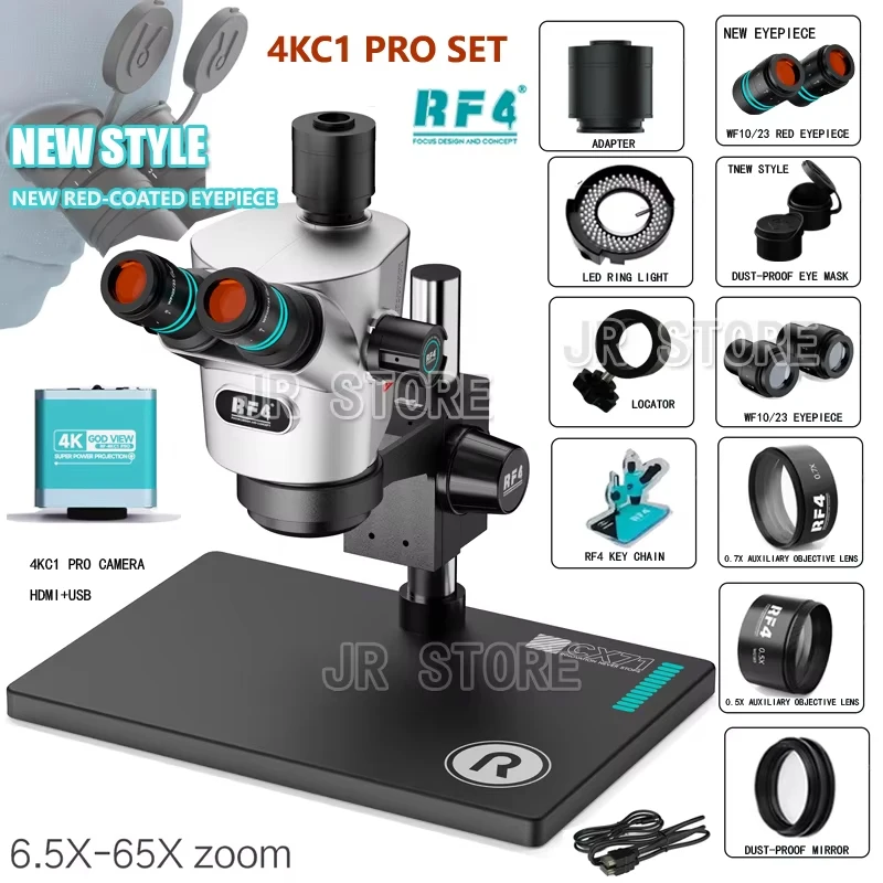 RF4 CX71 4K Trinocular Microscope Lnfrared Coating Eyepiece 30°C