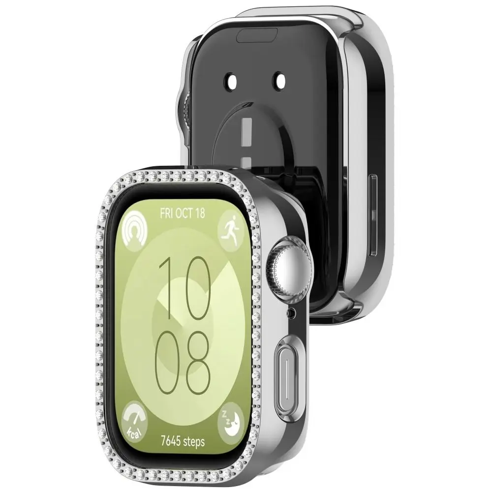 New PC Diamond Protective Case Shell Smart Watch Diamond Bumper Anti-Scratch Accessories Screen Protector for Watch Fit 3