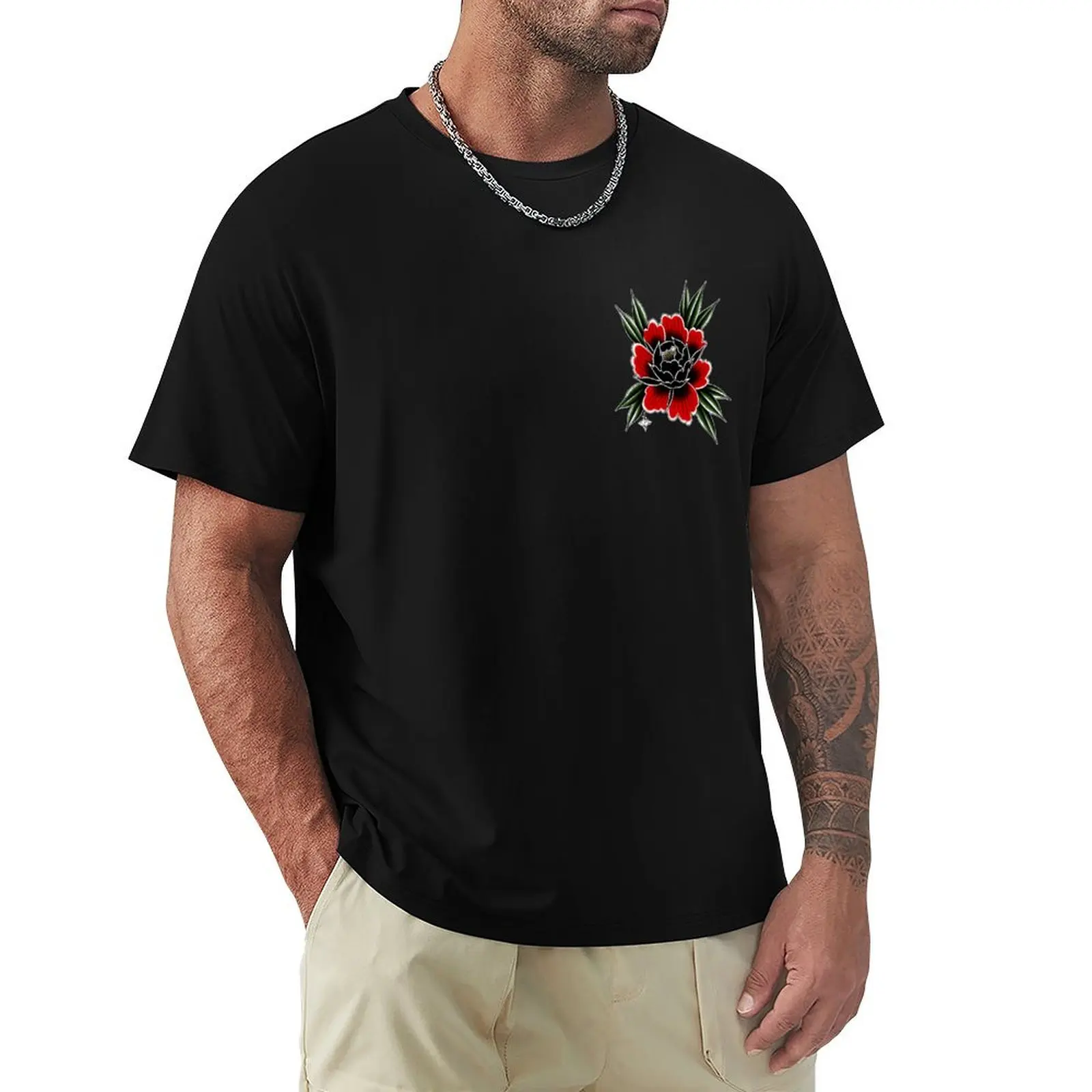 

Traditional Peony T-Shirt Luxury man anime man t shirt black t-shirts for men