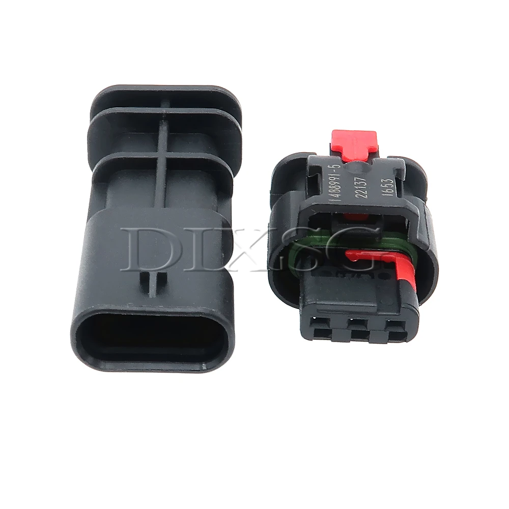 1 Set 3 Pin 1488991-5 1-1703494-1 Car Reversing Radar Probe Wire Connector Auto Waterproof Plug for Ford Ford Land Rover