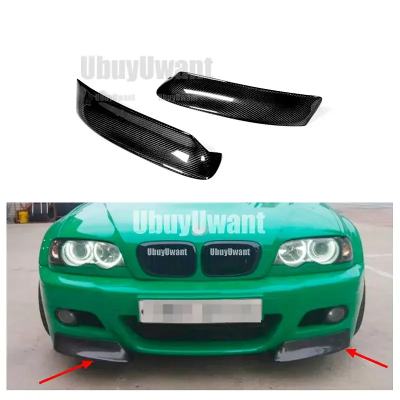 Car Front Bumper Splitters Diffuser Spoiler Splitter Lip Guard Lip For BMW E46 1999-2006 2001 M3 Carbon Fiber CSL Style view 2