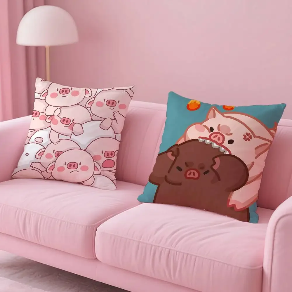 لطيف أنيمي الوردي خنزير Kwaii الكرتون كيس وسادة آمنة مخصص صور وسادة ، مكافحة تتلاشى نحى الصوف وسادة ، الأمهات #3