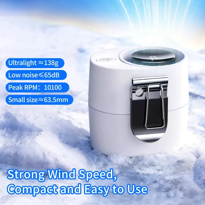 

2026 Summer New Portable Waist Clip Fan Hanging Mini Neck Fan Type-C Rechargeable 6 Speed Strong Wind for Outdoor Sports Working