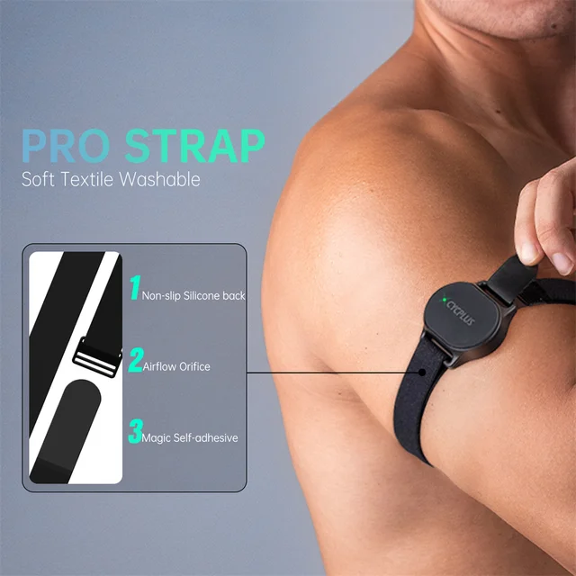 Cyklocomputer CYCPLUS z czujnikiem tętna na ramię, nadgarstek lub klatkę piersiową, Bluetooth ANT+, monitor fitness do komputerów rowerowych Garmin i Wahoo GPS