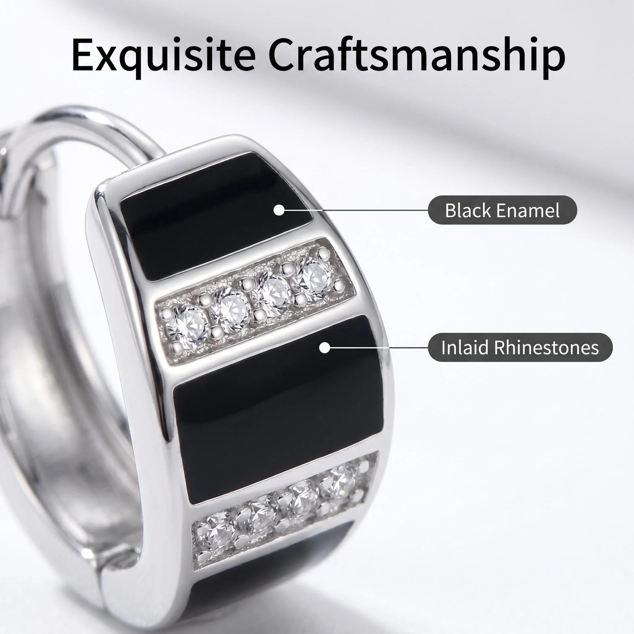 925 Silver Earrings Channel Cubic Zirconia Silver Stud Earrings for Women Sterling Silver Jewelry  ear cuff - view 4