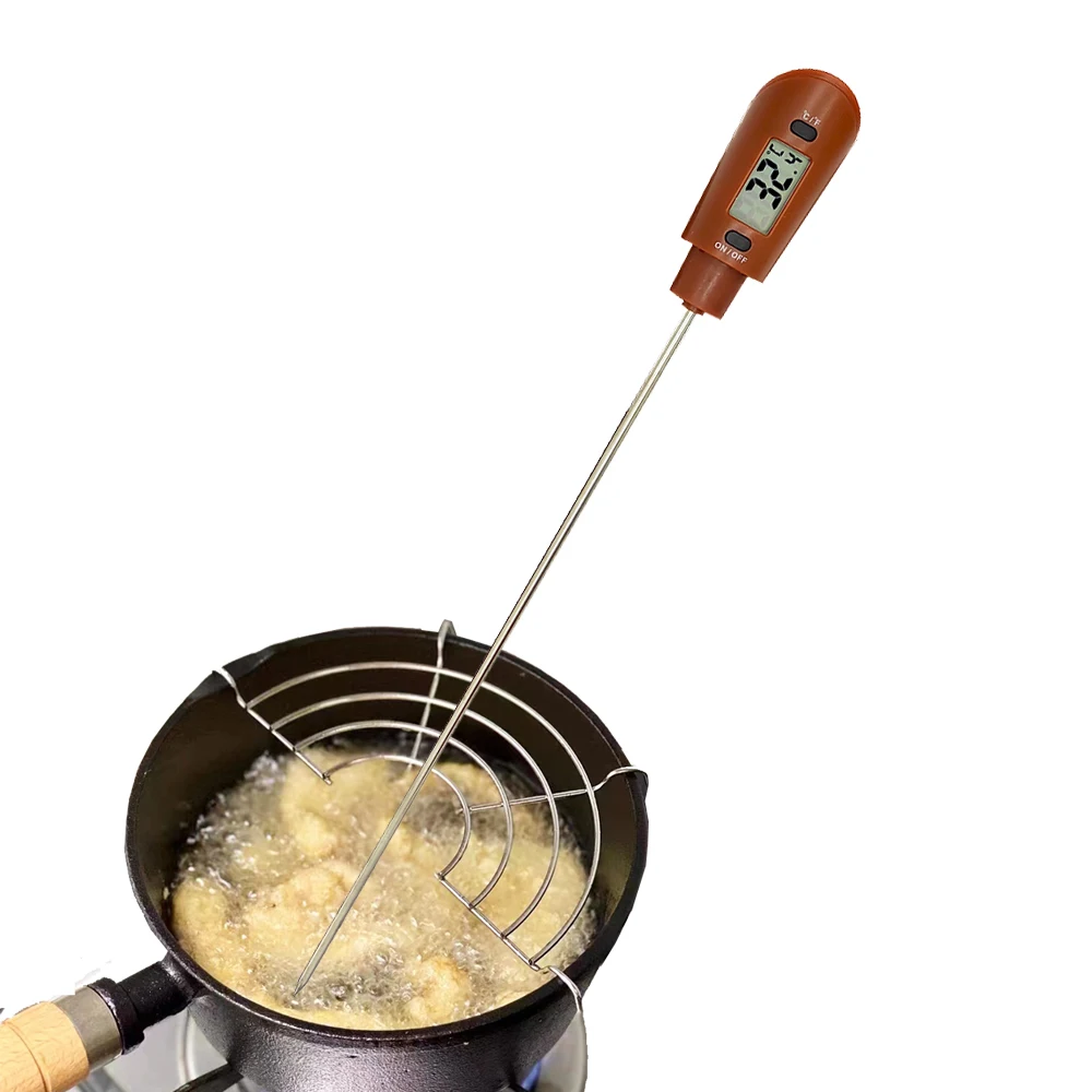 2 in1 Water Oil Milk Coffee Thermometer Barbecue Meat -50°c~300°c Kitchen Silicone Chocolate Spatula Cream Scraper Baking Tool