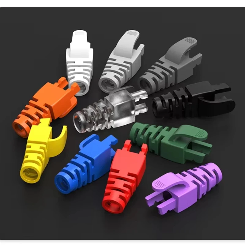 

50Packs RJ45 Cat6 Cat5e Boot Cover cap Plug UTP FTP EZ Connector for Cat5e cat6 Cable Ethernet Computer Plug High Quality