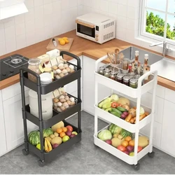 1 PC 3-Layer Rolling Plastic Storage Cart with Armrests - Space-Efficient Multi-Room Organizer, Matte Finish