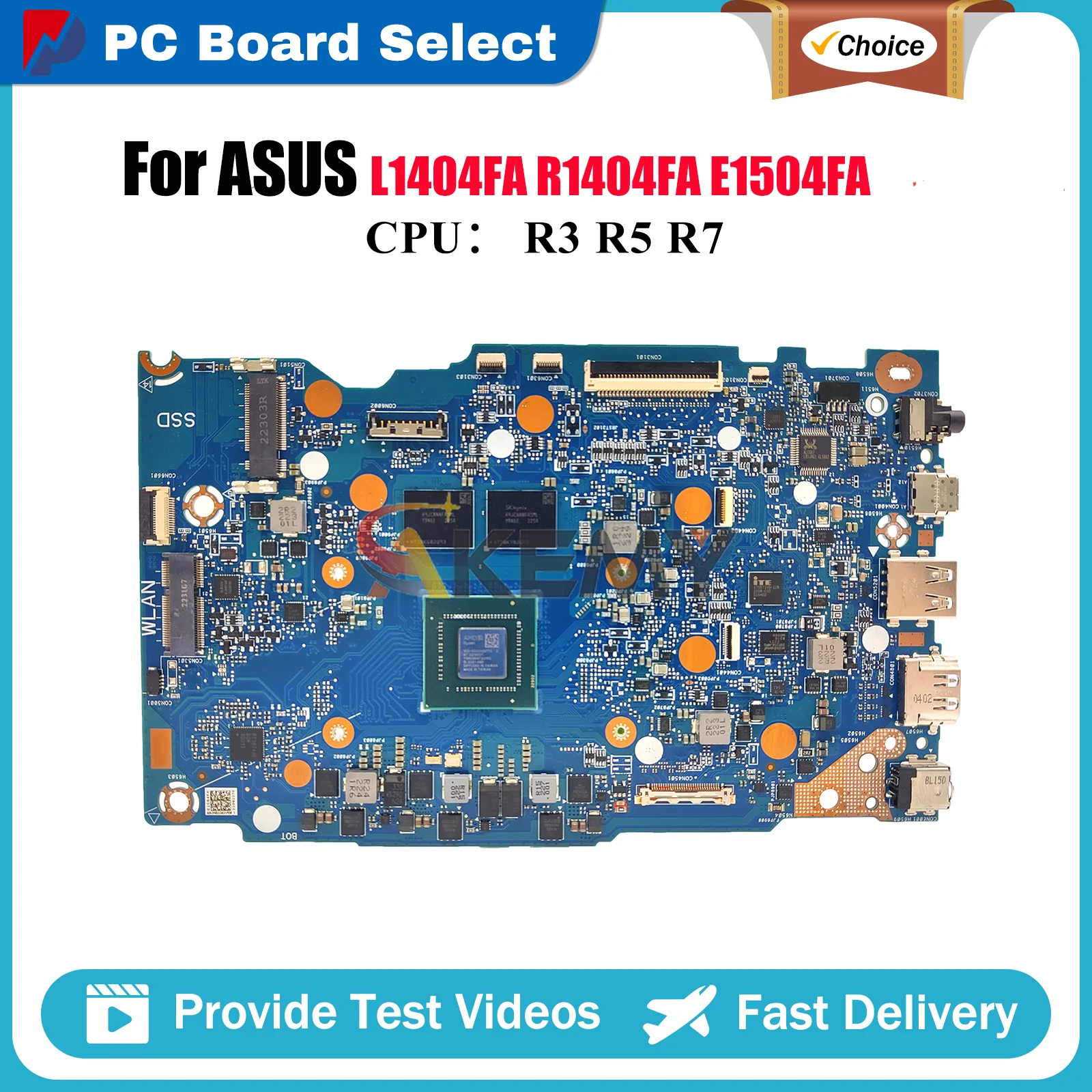

E1504GA Laptop Motherboard For ASUS EeeBook E14 R1404FA E1404F E1504FA L1404FA Mainboard W/ R3 R5 R7 CPU 100% tests OK fast ship