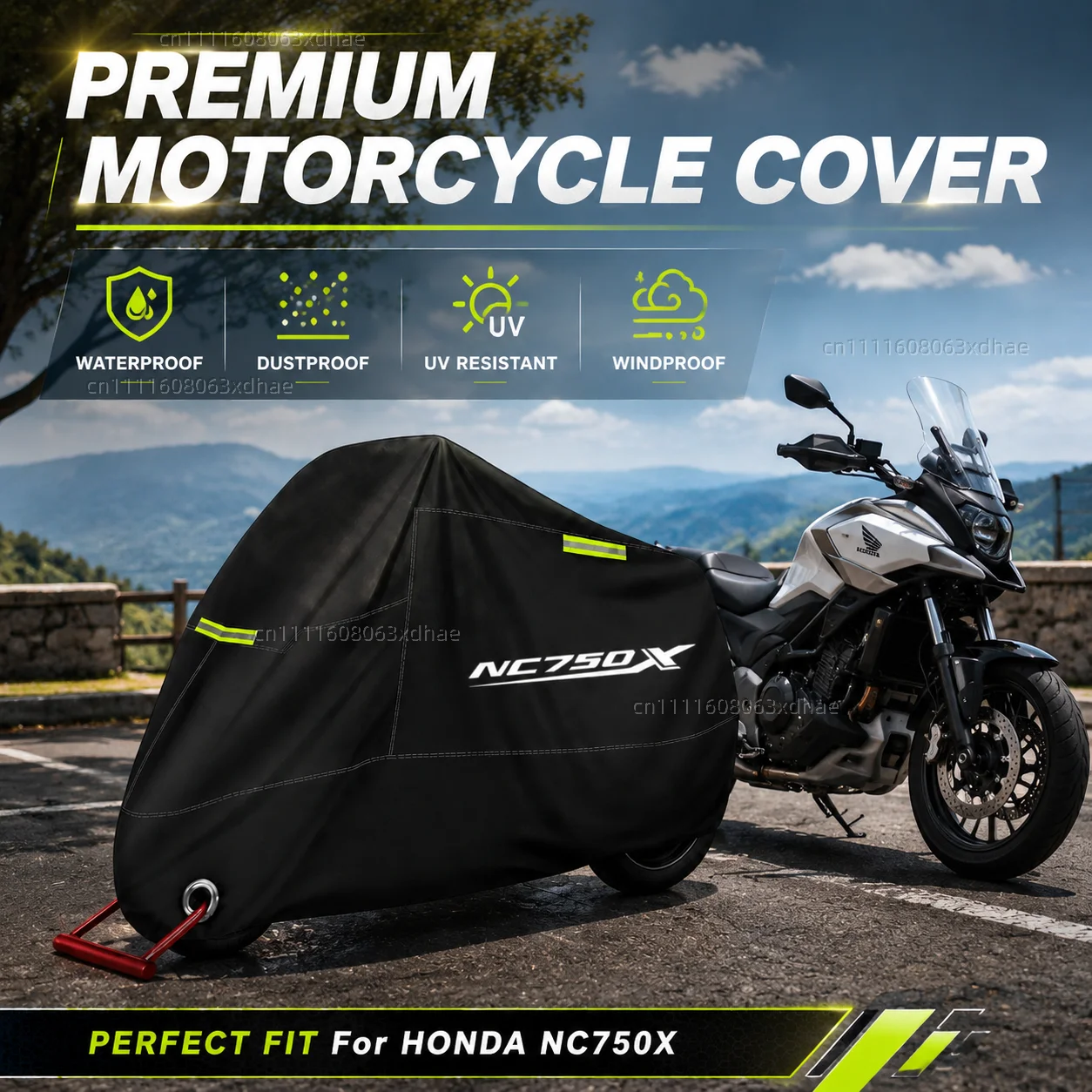 

Premium Motorcycle Cover All Weather Dust Rain UV Protection 190T Oxford Cloth For For HONDA NC750X NC 750X NC750 X 2014-2020