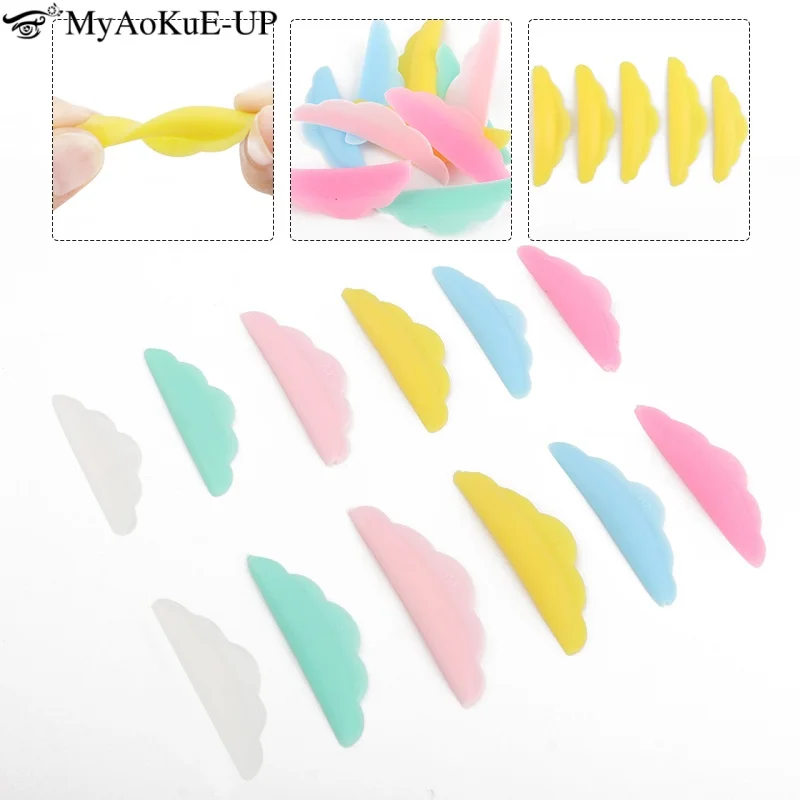 5 Pairs Eyelash Lifting Kit Silicone Lashes Perm Pad Eyelash Extension Lift Shield Rods 3D Lashes Curler Applicator Makeup Tools