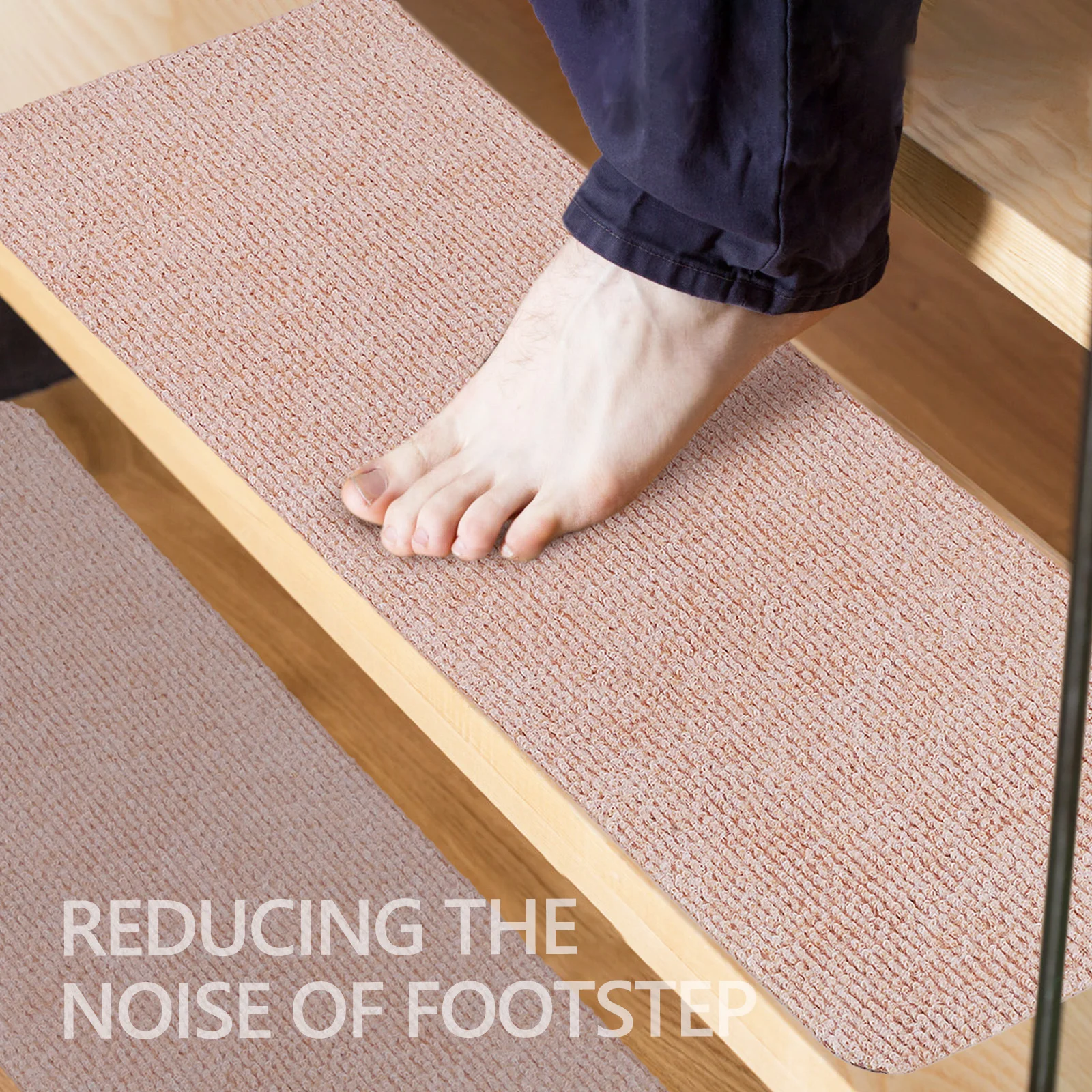 15 pçs tapete interior escadas passas anti deslizamento apertos de escada para escadas carpetadas redução de ruído auto adesivo passo esteiras conforto quente