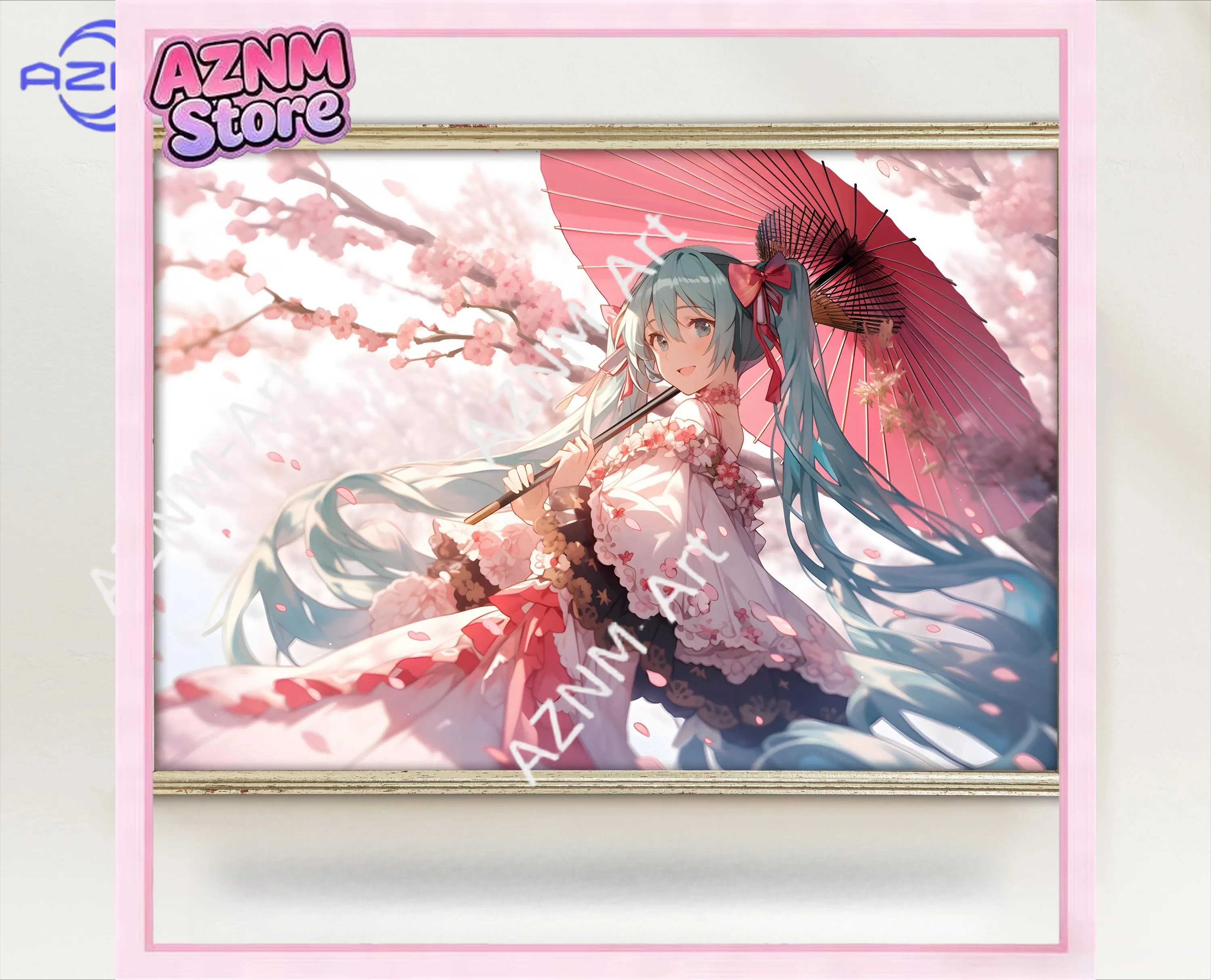 1PC Hatsune Miku Anime Fan Art Druck Wandkunst Heimdekoration Poster Geek Nerd Gaming Gamer Geschenk Konzept-Kunstwerk Computerraum Saku
