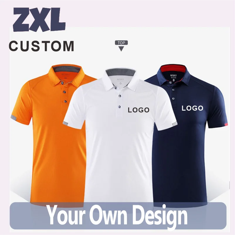 2023 Quick-drying Sports Polo Shirt Custom Design Company Brand Logo/Print Embroidery Breathable Lapel Short Sleeve Tops S-4XL