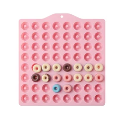 Handmade DIY Mold Mini Doughnut Food Grade Silicone Mold 64 Cavities Small Donut Chocolate Jelly Cookie FudgeBaking Tool